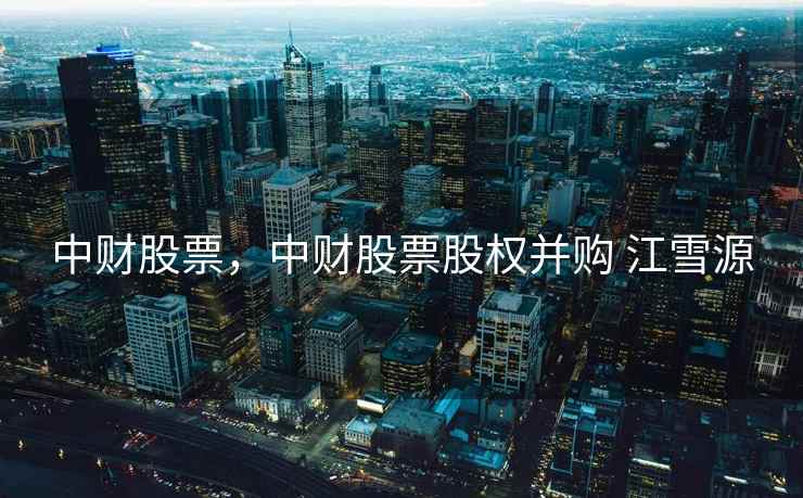 中财股票，中财股票股权并购 江雪源