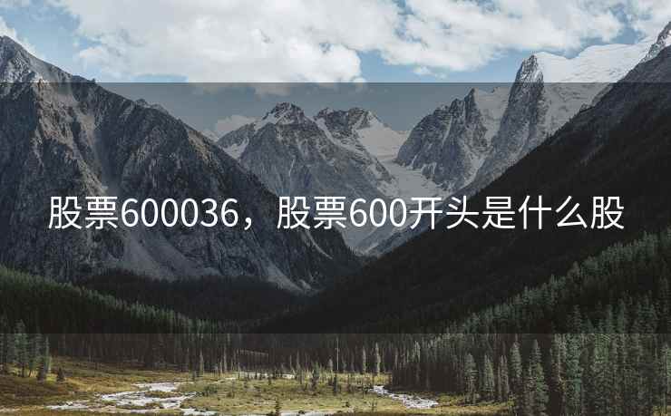 股票600036，股票600开头是什么股