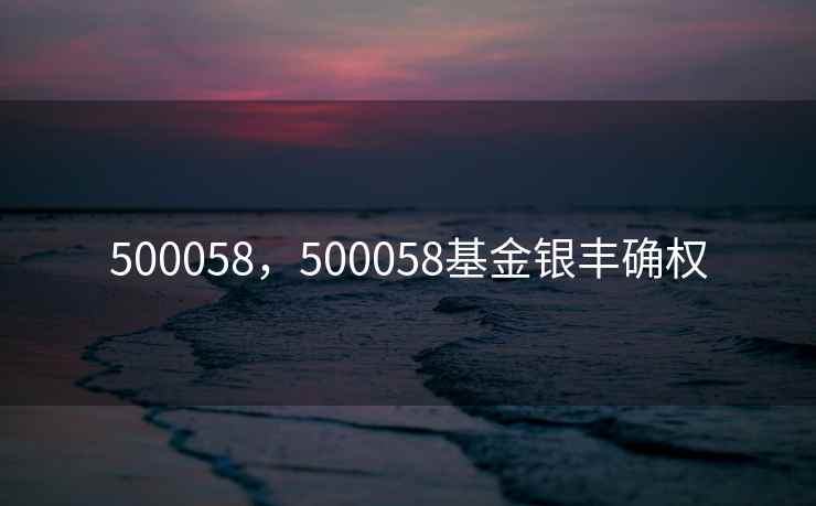 500058，500058基金银丰确权