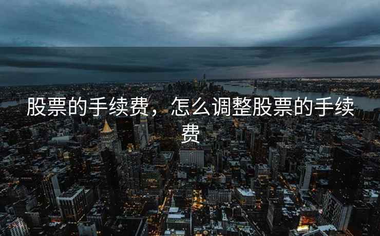 股票的手续费，怎么调整股票的手续费
